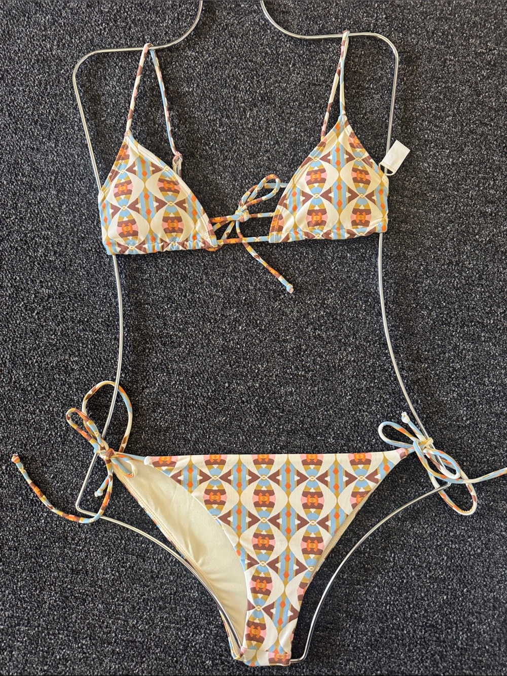 Looking glass Geometric Print Triangle Bikini - Multicolor